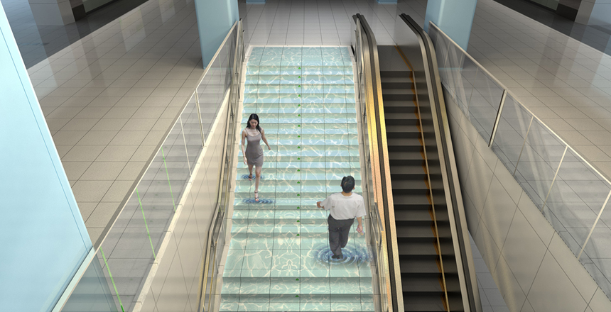 地鐵樓梯地面互動